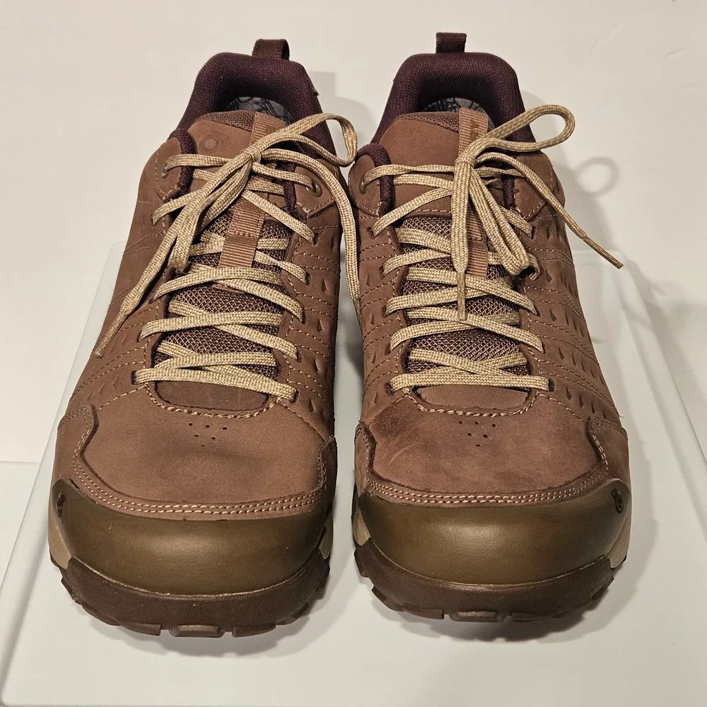 Oboz Bozeman Low Hiking Shoes Mens 11 Brown Nubuck Leather Trail Sneakers